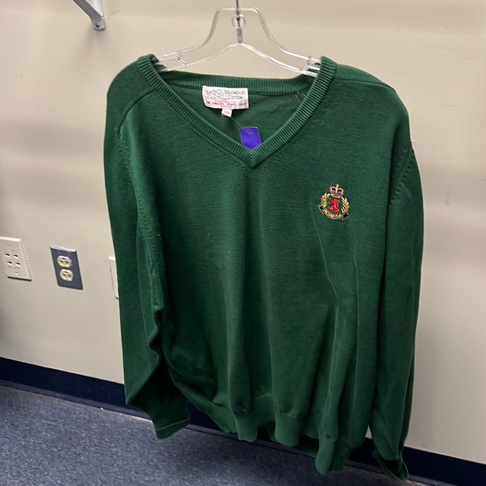 💜Mens Islander Cotton the English Sports Shop Green Sweater XXL